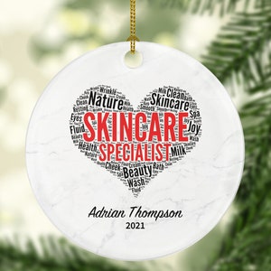 Skincare Specialist Christmas Ornament Personalized - Spa Treatment Self Skin Care Lover Beauty Salon Owner Worker Massage Therapist Gift