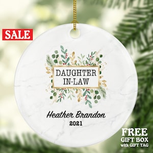 Daughter in Law Ornament Personalized, Gifts for Best Daughter in Law Ever