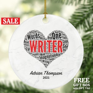 Writer Christmas Ornament Personalized - Custom Name Gift