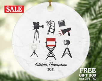 Cinema Christmas Ornament Personalized - Film Movie Actor Actress Best Ever Gift - Custom Name Year