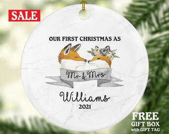 The Holiday Aisle ® Our First Christmas Married With Snowflakes Design Ball Orna
