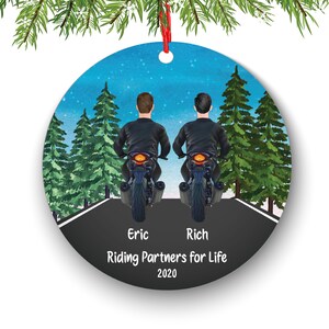 Biker Motorcyclist Personalized Christmas Ornament Motorcycle Rider Boy Male Friends Ride Dirt bike Motocross Best Brothers Bud Buddies