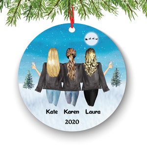Soul Sisters for 3, Best Friends Christmas Ornament for Sisters, Personalized Ornament, BFF Gift, Personalized Friend Ornament, Besties