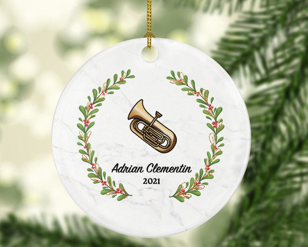 Tuba Christmas Ornament Personalized Musical Instrument Playing Tuba