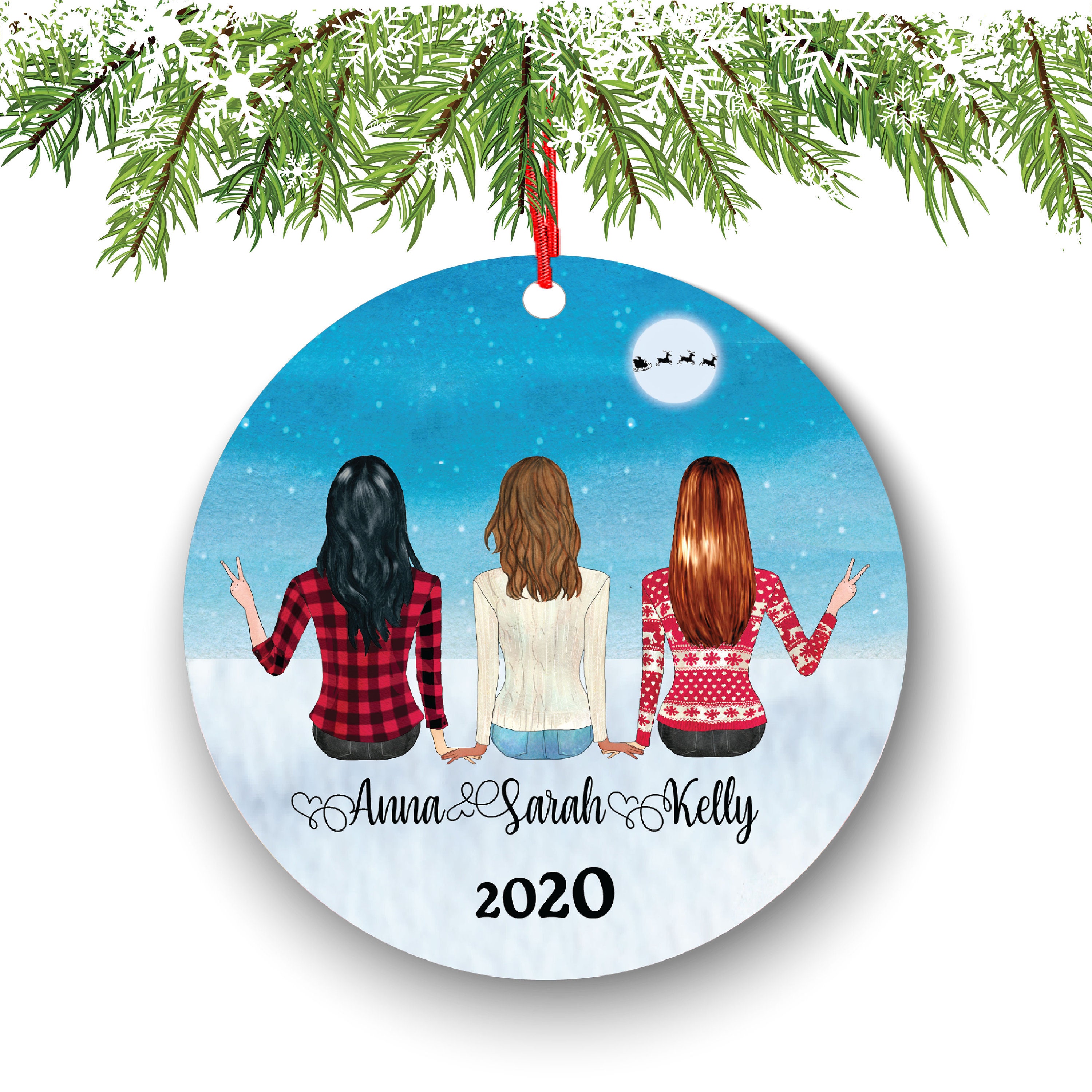 Soul Sisters for 3 Best Friends Christmas Ornament for  Etsy