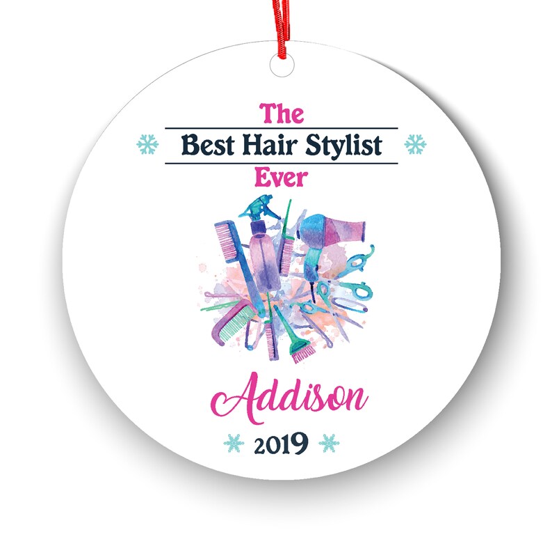 Hair Salon Personalized Christmas Ornament Beauty Salon Beautician Colorist Stylist Personalized Name and Message