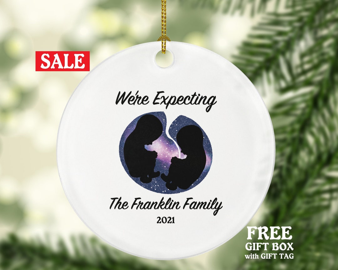 We're Expecting Twins Christmas Ornament Personalized - Etsy