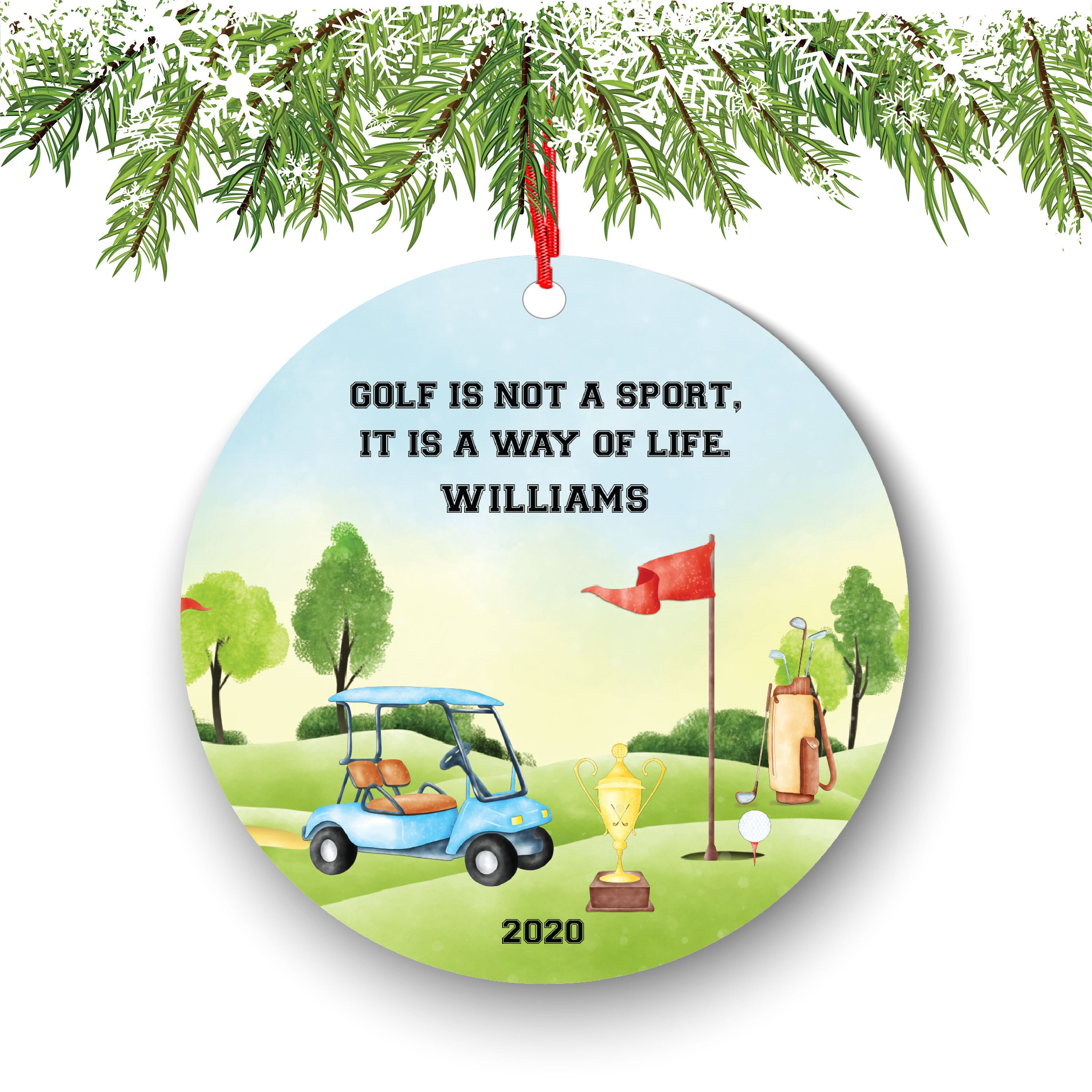 Personalized Golf Player Christmas Ornament Gamer Sports Boys Etsy