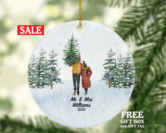 First christmas married ornament etsy Clearance