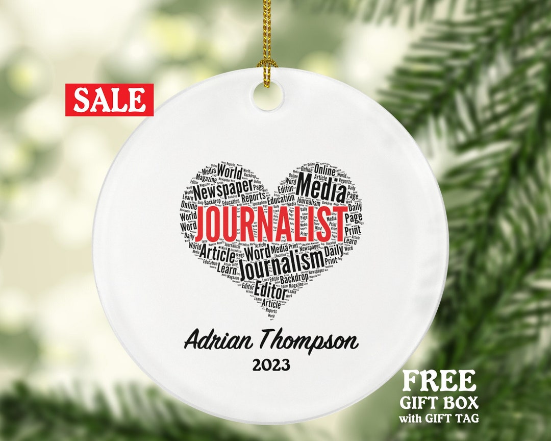 Journalist Christmas Ornament Personalized Journalism Gift Journalist