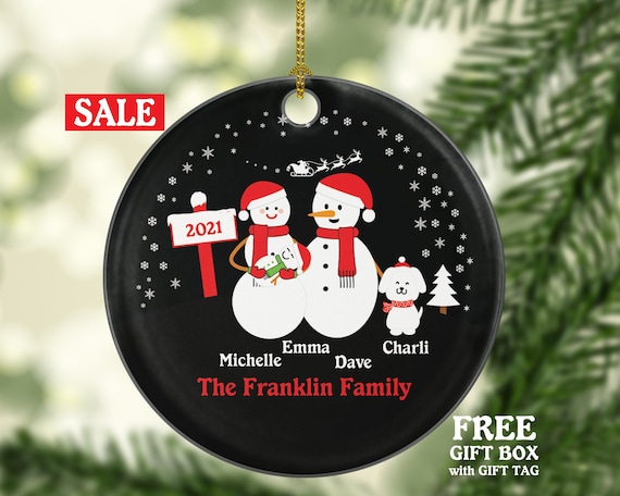 Personalized family and pet christmas ornaments Clearance