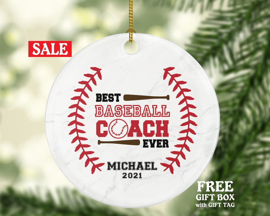 Best Baseball Coach Ever Christmas Ornament Personalized Etsy