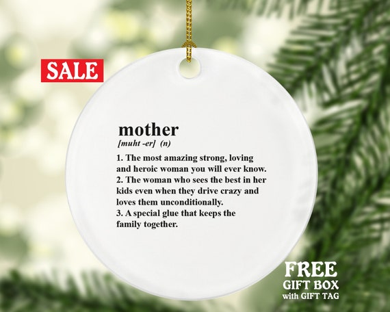 Mother Definition Christmas Ornament, Funny New Mom First