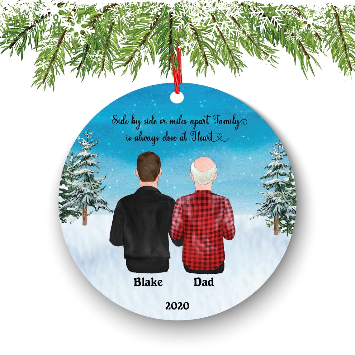 Personalized Dad and Son Family Christmas Ornament Father Etsy