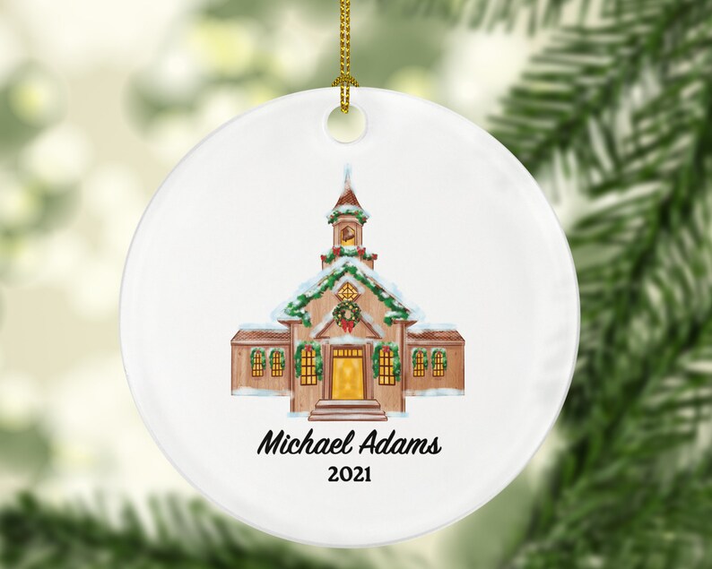 Church Christmas Ornament Personalized Christian Gift Etsy