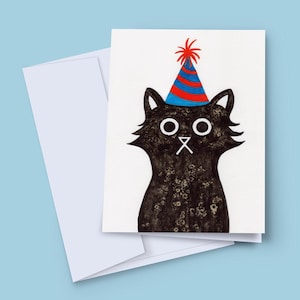 Party Cat Card, Celebration Card, Congratulations Card, Cat Birthday Card, Birthday Card, Cats Birthday Card, Card From The Cat, New Year