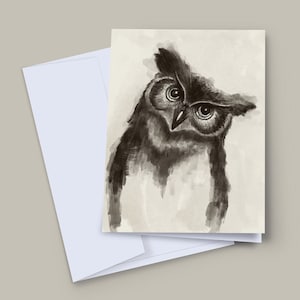 Carte Brian la chouette, carte de chouette, illustration de chouette, carte vierge de chouette, carte de voeux chouette, anniversaire de chouette, carte de remerciement, carte pour les amateurs de chouette,