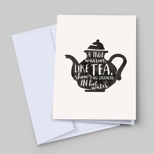 Tarjeta de Té Guerrero, Tarjeta de Fin de Tratamiento, Tarjeta de Fin de Quimioterapia, Tarjeta de Guerrero, Tarjeta de Sobreviviente de Cáncer, Tarjeta de Luchador, Tarjeta de Fuerza, Fuerte