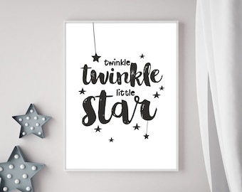 Twinkle Twinkle Little Star Print: Nursery Rhyme Wall Art