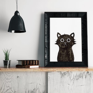 Unmasked Cat Wall Art Print, Superhero Print, Cat Art Print, Black Cat Print, Wall Art Print