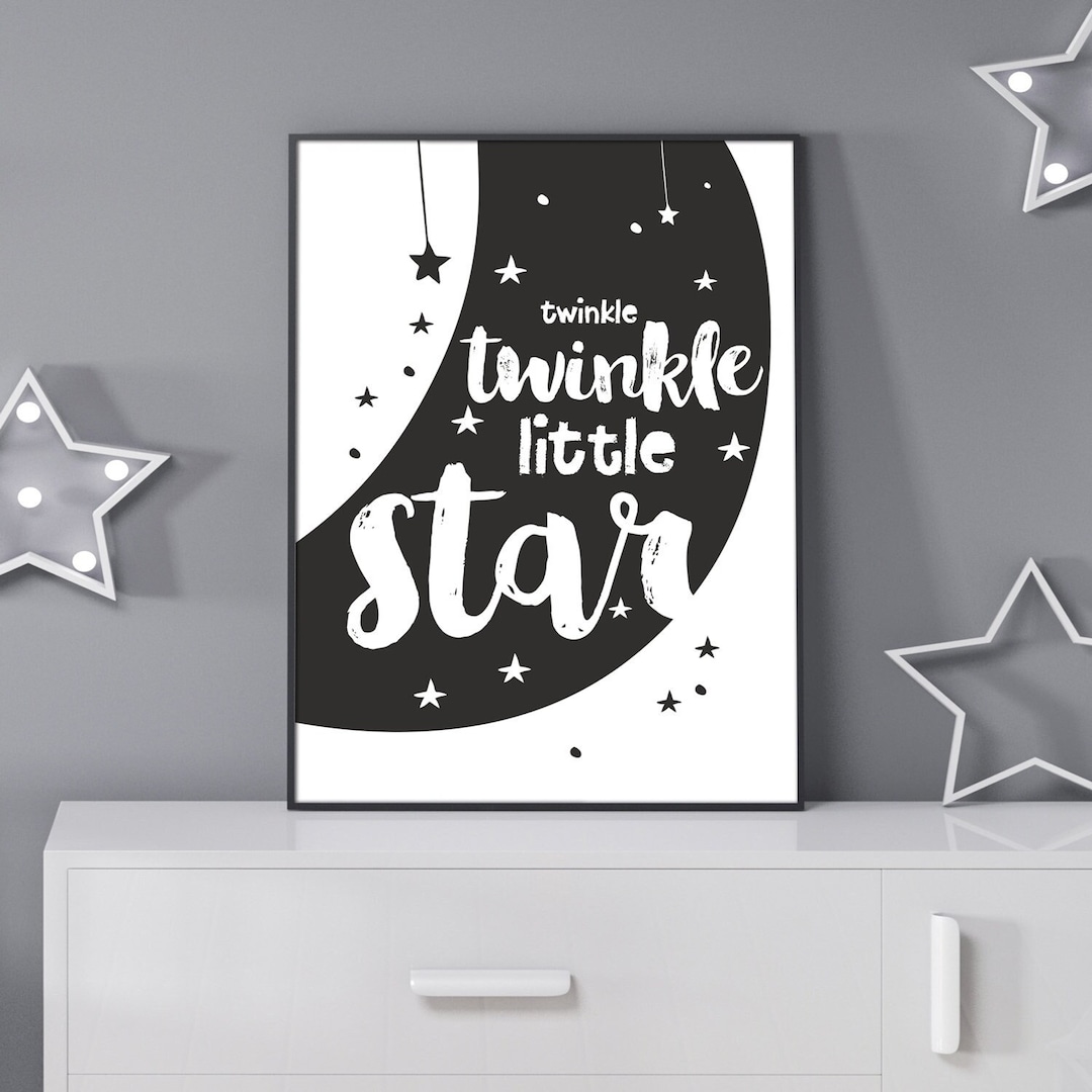 Twinkle Twinkle Little Star Print: Nursery Rhyme Wall Art - Etsy UK