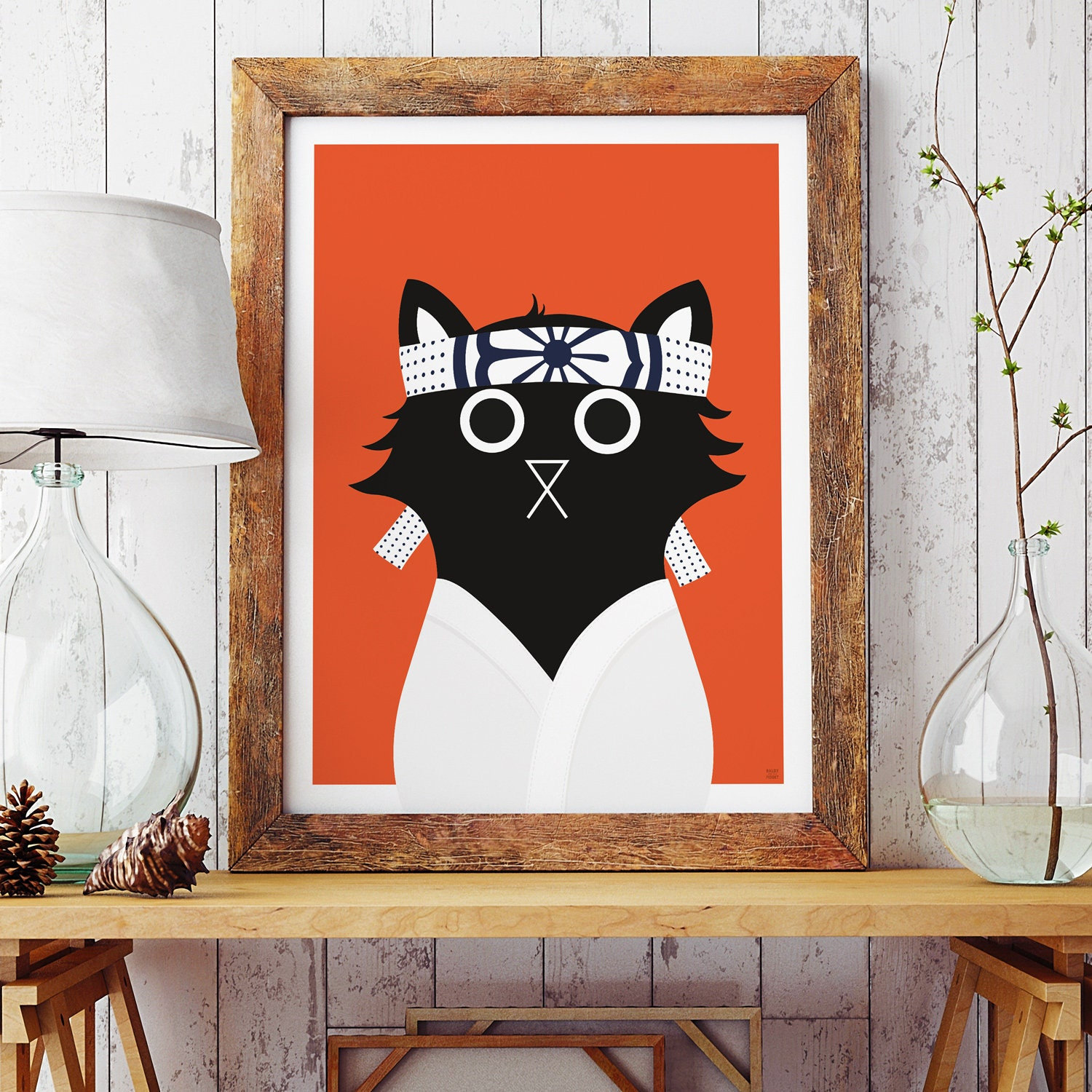 Daniel Katzen Wand Kunstdruck, Karate Kid Stil Druck, Kinder Dekor, Katze Kunstdruck, Schwarze Katze, Movie Art, Mr Miyagi, Martial Art, Katzen Geschenk