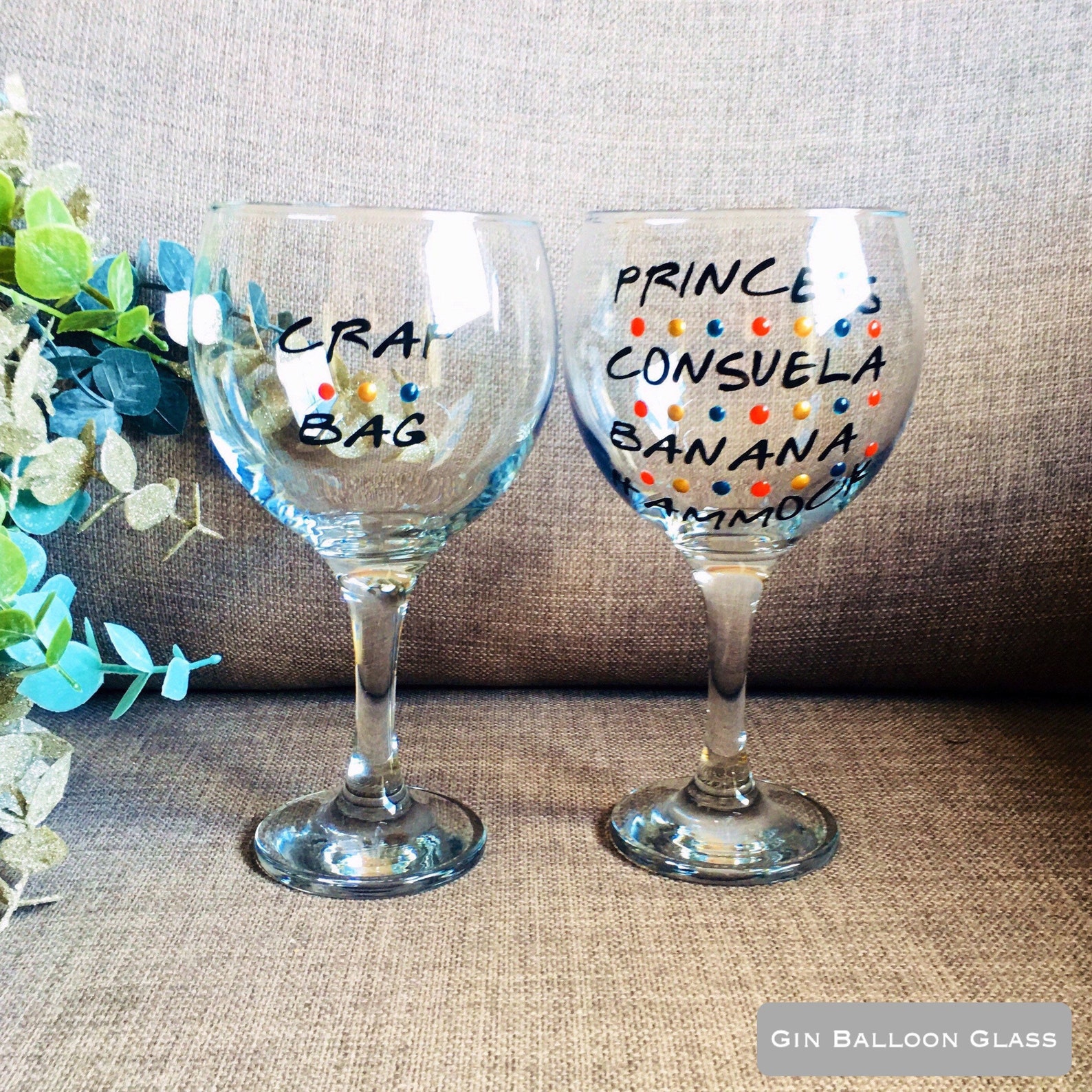 FRIENDS Glass TV Couples Gin Glasses Wine Glasses Crap Bag Etsy