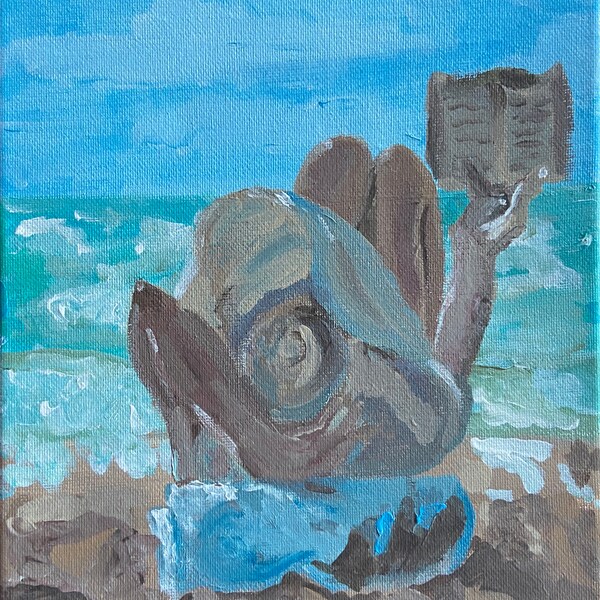 Impression acrylique de relaxation de plage 8x10