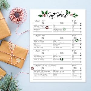 Planificador de Navidad, Planificador de vacaciones, Compras navideñas, Páginas imprimibles para el planificador de regalos, Planificador digital, Planificador diario, Seguimiento de gastos