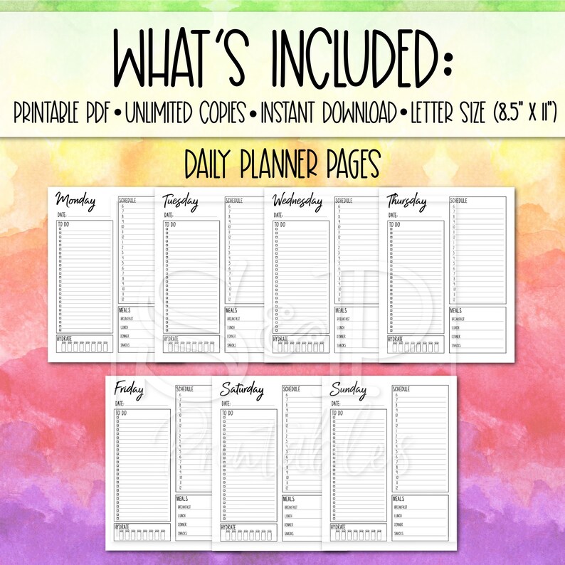 Bestsellers Printable Work Planner Bundle, Daily Printable Planner, Weekly Planner Pages, Digital Planner, Planner Inserts, Office Organizer image 4