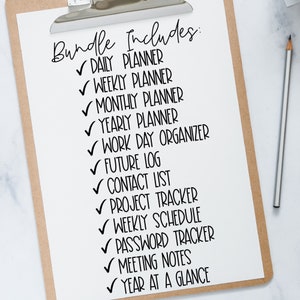 Bestsellers Printable Work Planner Bundle, Daily Printable Planner, Weekly Planner Pages, Digital Planner, Planner Inserts, Office Organizer image 2