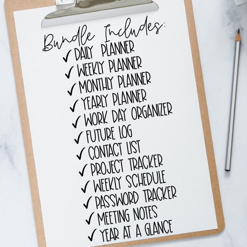 Bestsellers Printable Work Planner Bundle, Daily Printable Planner, Weekly Planner Pages, Digital Planner, Planner Inserts, Office Organizer image 2