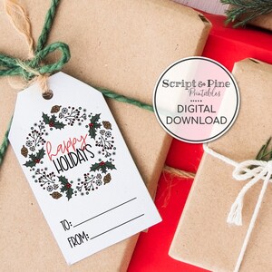 Etiquetas de regalo de Navidad imprimibles, etiquetas de regalo navideñas, etiquetas de regalo imprimibles, etiquetas de Navidad, regalo de maestro, imprimibles de Navidad, regalos de compañeros de trabajo