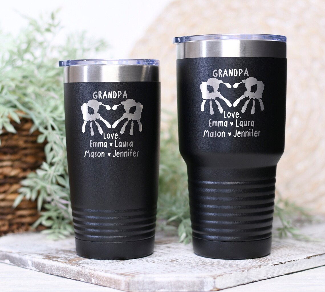 Grandpa With Grandkids Names Tumbler Custom Papa Tumbler Etsy