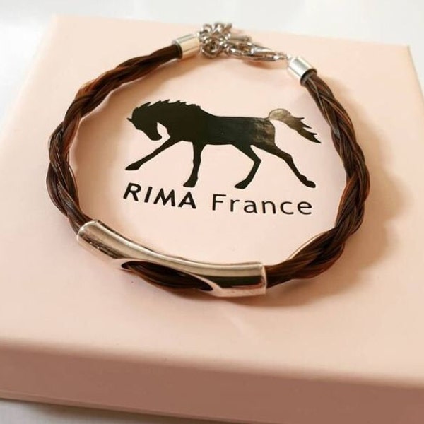 bracelet en crin ROMA avec passant en argent