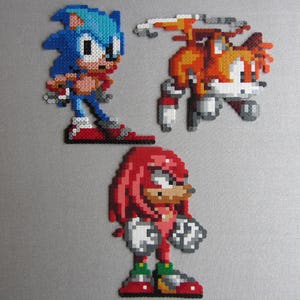 Sonic Perler Beads Tails Bead Sprite 8 Bit Pixel Art Knuckles the Echidna  Hedgehog Sonic 2 Sonic 3 Sega Genesis Robotnik 