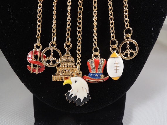 Patriotic American Flag Pendant Necklace Charms Eagle - Eagle Flag Pendant Necklace