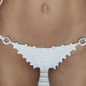 PANTS crochet glitter white