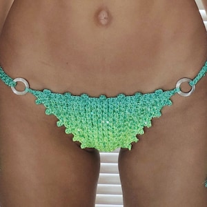 PANTS ombre crochet glitter bikini green