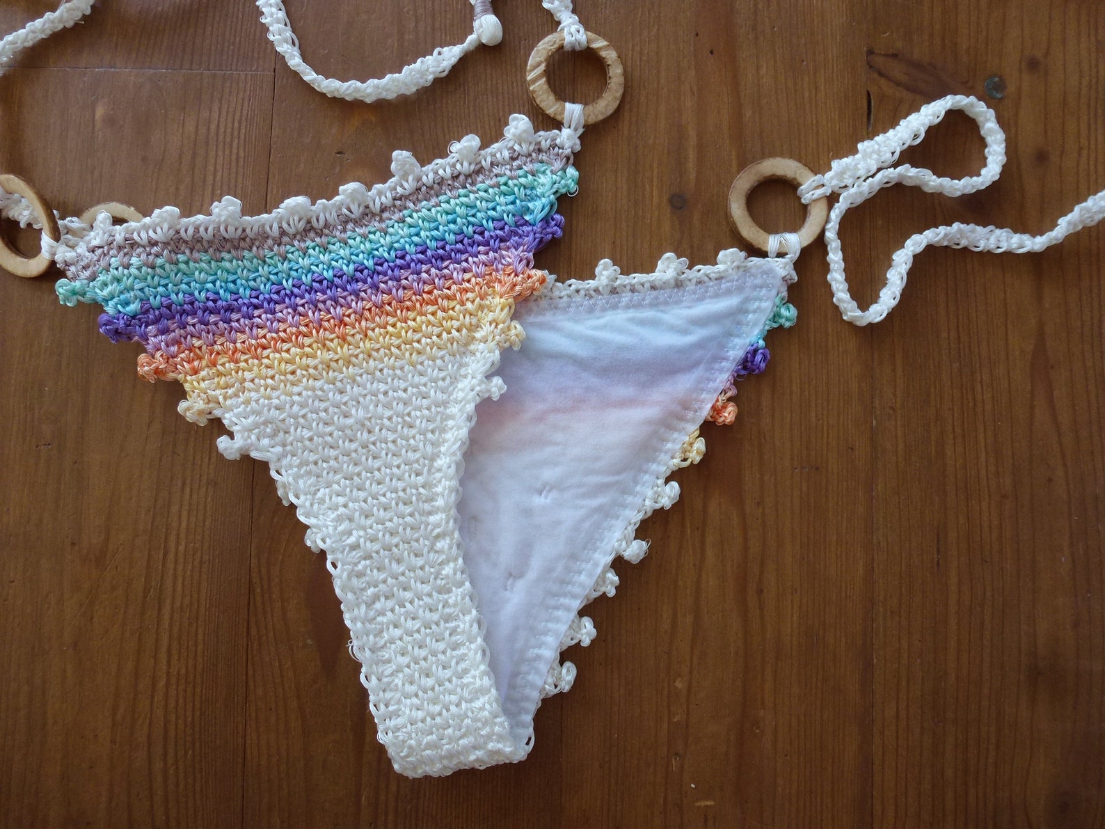 Crochet bikini pants rainbow Etsy