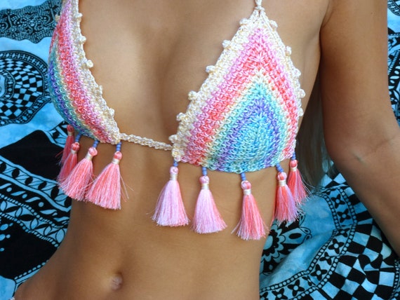 crochet triangle top