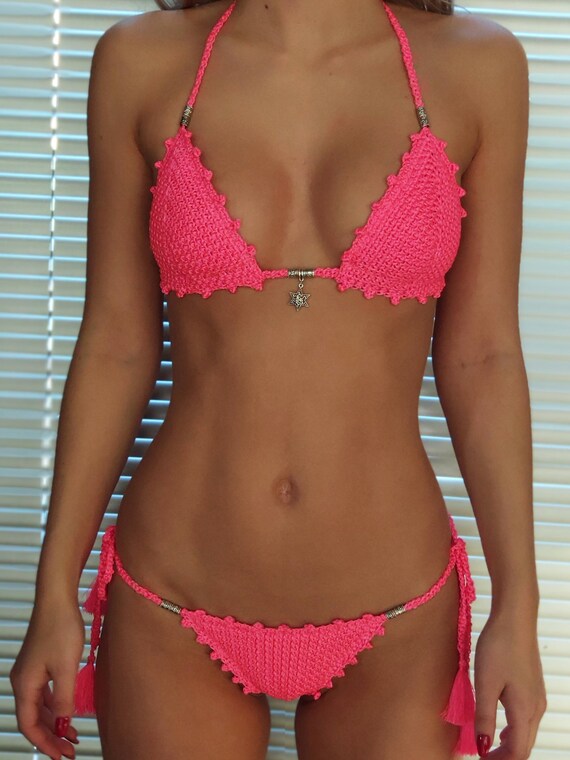 neon pink swim top