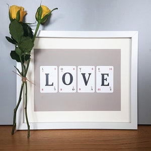 Aime les cartes, cadeau de mariage, cadeau d’anniversaire, Art mural, décoration, cartes Alphabet Lexique