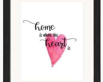 8x10 Home is where the Heart is - Digital Print