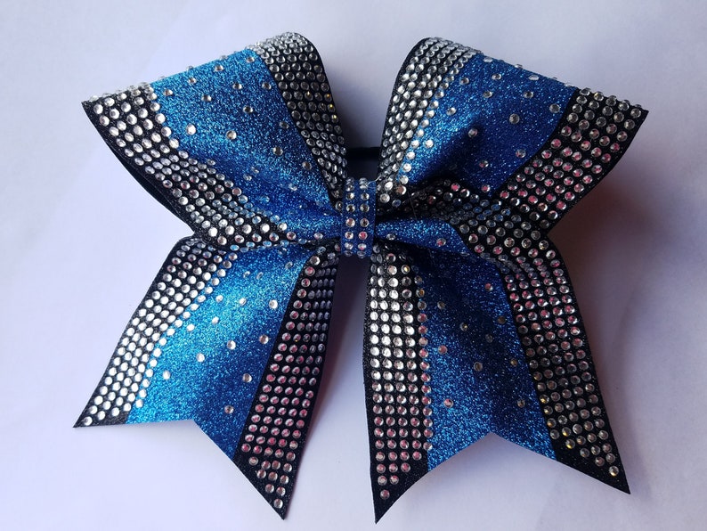 Beautiful Glitter Competition Cheer Bow With Rhinestones Etsy
