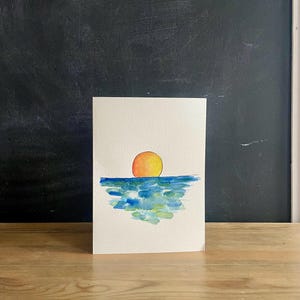 手描きの空白カードの夕日