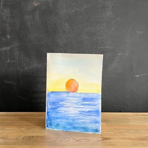 Hand-painted ocean blank card