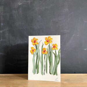 Hand-painted flowers blank card