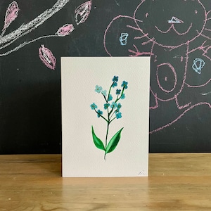 Hand-painted watercolour card of flowers