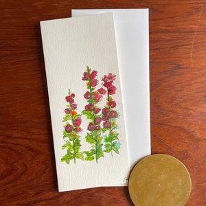 Hand-painted watercolour card of flowers